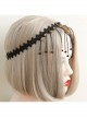 Luxury Gothic Vintage Black Lace Tassel Crystal Exaggerated Headband