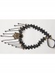 Luxury Gothic Vintage Black Lace Tassel Crystal Exaggerated Headband