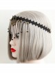 Luxury Gothic Vintage Black Lace Tassel Crystal Exaggerated Headband