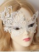 Baroque Masquerade Party Crystal White Lace Princess Half Face Mask