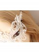 Baroque Masquerade Party Crystal White Lace Princess Half Face Mask