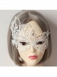 Baroque Masquerade Party Crystal White Lace Princess Half Face Mask