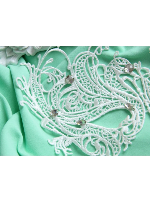 Baroque Masquerade Party Crystal White Lace Princess Half Face Mask