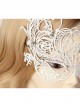 Baroque Masquerade Party Crystal White Lace Princess Half Face Mask
