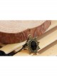 Retro Black Lace Pearl Gems Palace Prom Female Personality Gothic Bracelet With Ring One Chain