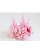 Fashion Pink Flowers Crown Wreath Holiday Bride Gown Christmas Hairband