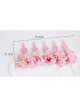 Fashion Pink Flowers Crown Wreath Holiday Bride Gown Christmas Hairband