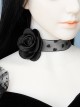 Gothic Halloween Queen Dress Retro Black Love Ribbon Rose Choker
