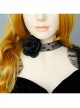 Gothic Halloween Queen Dress Retro Black Love Ribbon Rose Choker