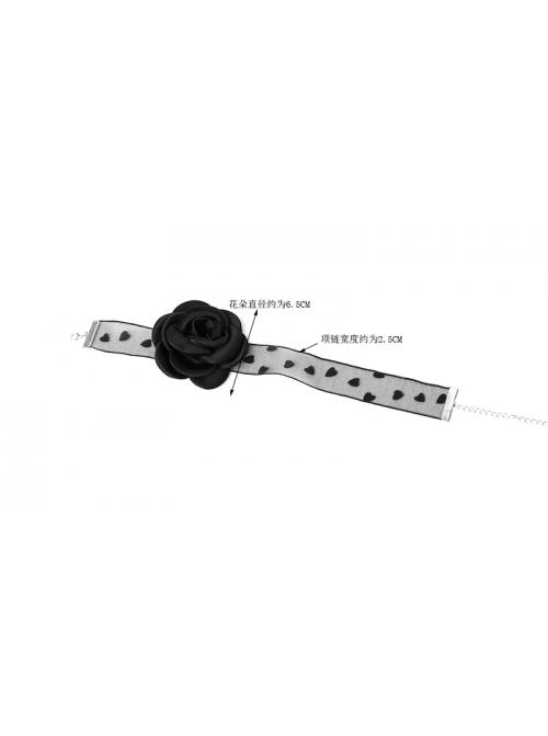 Gothic Halloween Queen Dress Retro Black Love Ribbon Rose Choker