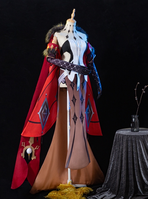 Genshin Impact La Signora Rosalyne-Kruzchka Lohefalter Halloween Game Cosplay Costume Full Set Without Tattoo Stickers