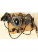 Retro Gothic Exaggerated Black Lace Crystal Pearl Armband Bracelet