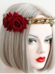 Fashion Casual Halloween Christmas Red Roses Rattan Garland Holiday Wedding Hair Band