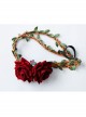 Fashion Casual Halloween Christmas Red Roses Rattan Garland Holiday Wedding Hair Band
