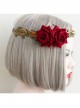 Fashion Casual Halloween Christmas Red Roses Rattan Garland Holiday Wedding Hair Band
