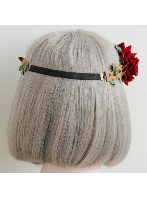 Fashion Casual Halloween Christmas Red Roses Rattan Garland Holiday Wedding Hair Band