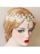 Luxury Baroque White Lace Blue Flowers Crown Swan Retro Bride Christmas Hairband