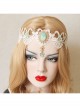 Luxury Baroque White Lace Blue Flowers Crown Swan Retro Bride Christmas Hairband