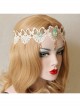 Luxury Baroque White Lace Blue Flowers Crown Swan Retro Bride Christmas Hairband