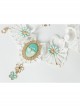 Luxury Baroque White Lace Blue Flowers Crown Swan Retro Bride Christmas Hairband