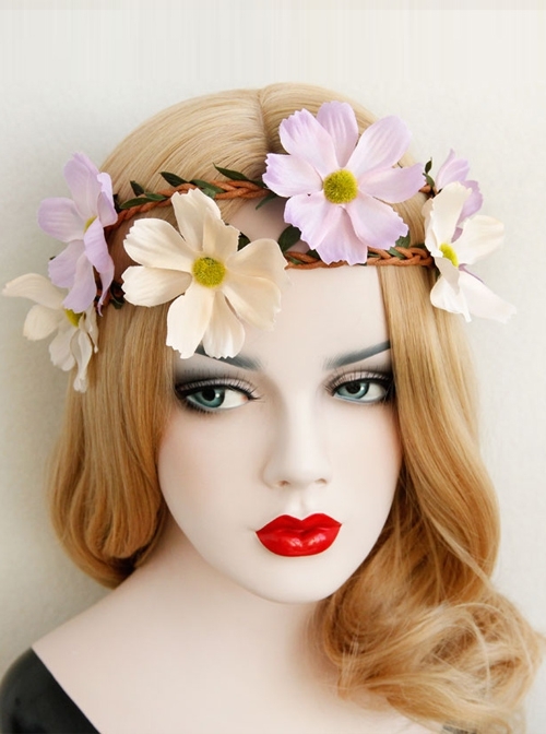 Fashion Holiday Rattan Garland Stage Banquet Show Christmas Flowers Hair Tie