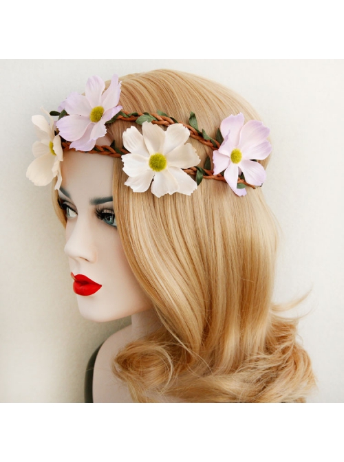 Fashion Holiday Rattan Garland Stage Banquet Show Christmas Flowers Hair Tie