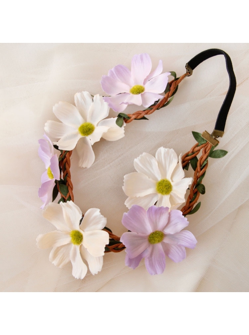 Fashion Holiday Rattan Garland Stage Banquet Show Christmas Flowers Hair Tie