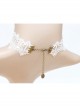 Baroque Retro Fashion White Lace Purple Rose Resin Diamond Short Necklace For Women