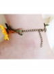 Leisure Artificial Rattan Green Leaves Yellow Flowers Summer Vacation Fashion Anklet