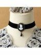 Gothic Street Demon Beauty Head Black Pearl Velvet Retro Palace Choker