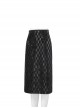 Cruella Black Leather Skirt Suit Halloween Cosplay Costume Black Leather Skirt