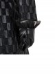 Cruella Black Leather Skirt Suit Halloween Cosplay Accessories Black Leather Gloves