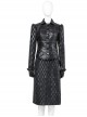 Cruella Black Leather Skirt Suit Halloween Cosplay Accessories Black Leather Gloves