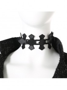 Cruella Black Windbreaker Suit Halloween Cosplay Accessories Black Necklace