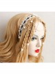 Baroque White Lace Roses Pearl Bride Wedding Dress Handmade Creative Tassel Headband