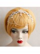 Baroque White Lace Roses Pearl Bride Wedding Dress Handmade Creative Tassel Headband