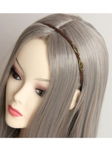 Baroque Retro Fashion Brown Slender Long Hair Short Hair Simple Headband