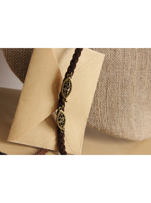 Baroque Retro Fashion Brown Slender Long Hair Short Hair Simple Headband