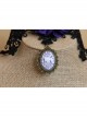 Retro Gothic Pop Purple Flower Black Lace Pendant Choker