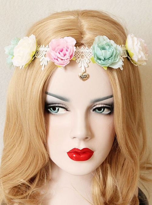 Bride Casual Fashion Love White Lace Wreath Wedding Dress Wedding Christmas Hair Band