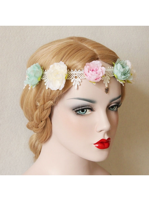 Bride Casual Fashion Love White Lace Wreath Wedding Dress Wedding Christmas Hair Band