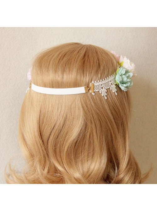 Bride Casual Fashion Love White Lace Wreath Wedding Dress Wedding Christmas Hair Band