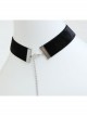 Exaggerated Fashion Retro Gothic Silver Sun Black Velvet Female Choker