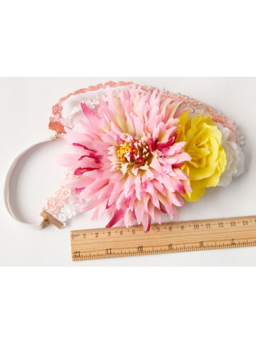 Fashion Casual Christmas Bridesmaid Wreath Sweet Handmade Married White Lace Headband