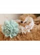 Retro Fashion Handmade Blue Flowers Female White Lace Short Necklace