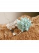 Retro Fashion Handmade Blue Flowers Female White Lace Short Necklace