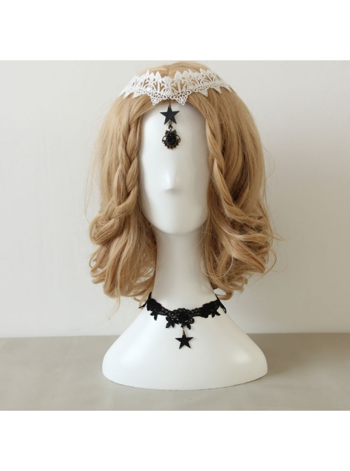 Star Hip Hop Female Fashion Retro Gothic Black Lace Short Necklace Birthday Gift