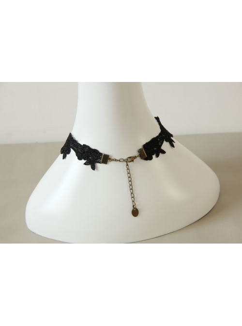 Star Hip Hop Female Fashion Retro Gothic Black Lace Short Necklace Birthday Gift