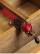 Gothic Retro Black Lace Red Rose Pearl Handmade Personality Hairpin