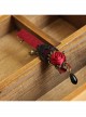 Gothic Retro Black Lace Red Rose Pearl Handmade Personality Hairpin